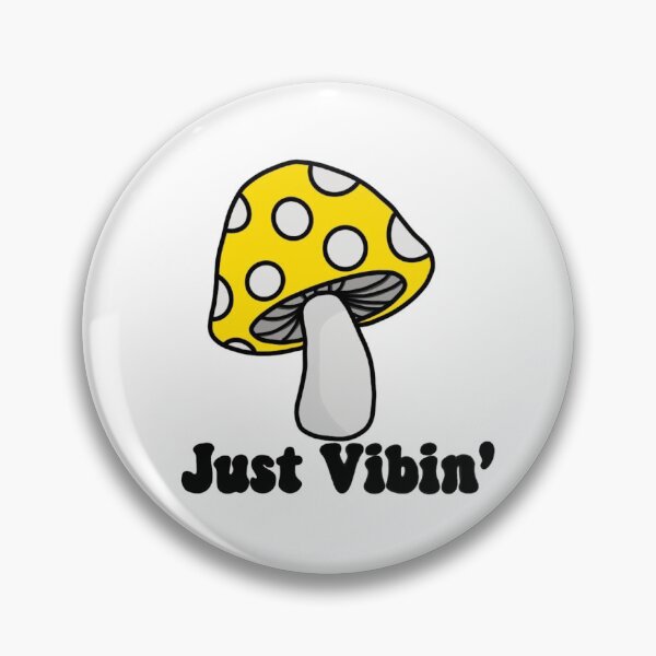 Item preview, Yellow “Just Vibin’” Mushroom designed and sold by Fresh-Pressed.
