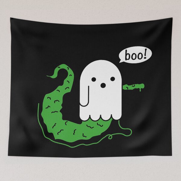 Item preview, Disapproving ghost worm on a string designed and sold by Craftaholic.