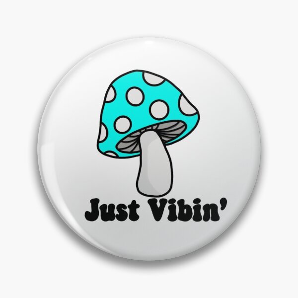 Item preview, Aqua “Just Vibin’” Mushroom designed and sold by Fresh-Pressed.
