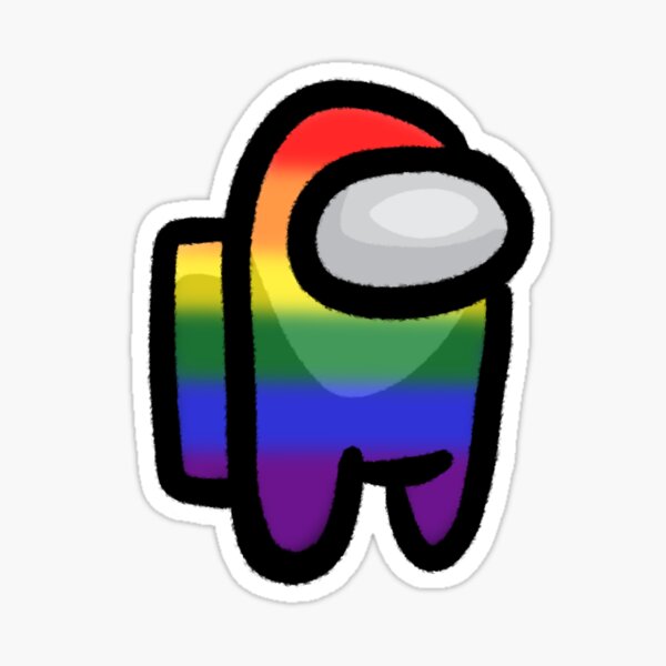 Rainbow Among Us Character Sticker By Mccarreller Redbubble