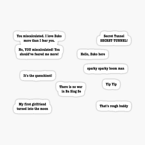 "ATLA mini quote stickers" Sticker for Sale by 28bennis Redbubble