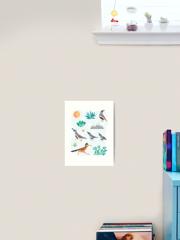 Card - Hello From Tucson Arizona Quail Mini Art Print Hand Made