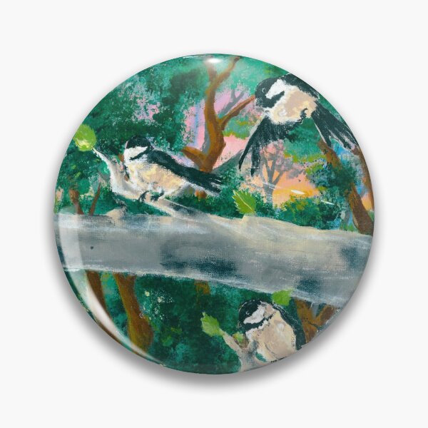 Item preview, Original Acrylic - Chickadees in the sunrise - Part of a triptych designed and sold by Eejee-SK.