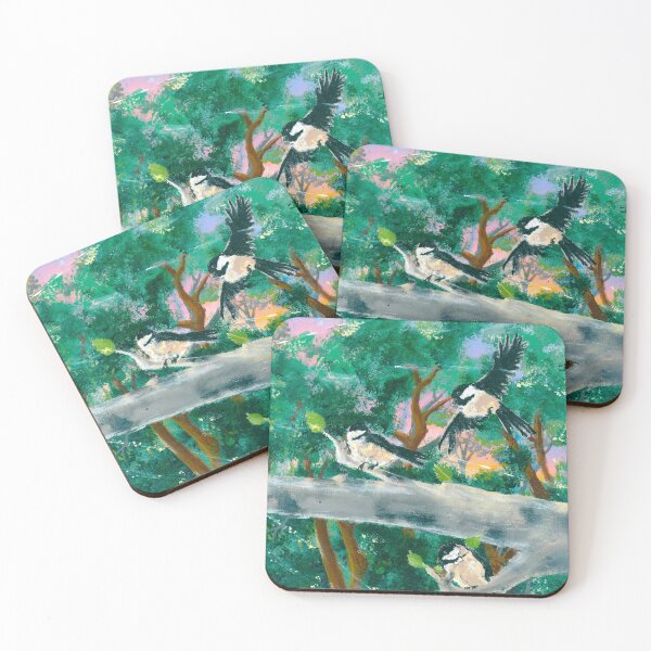 Item preview, Original Acrylic - Chickadees in the sunrise - Part of a triptych designed and sold by Eejee-SK.