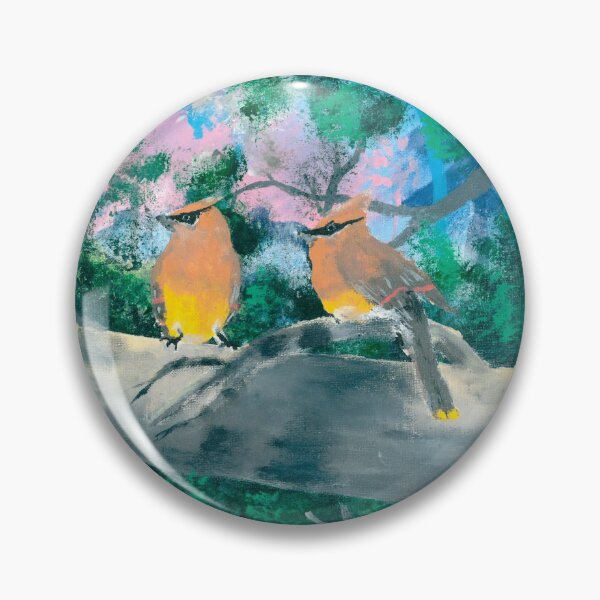 Item preview, Original Acrylic - Cedar waxwing in the sunrise - Part of a triptych designed and sold by Eejee-SK.