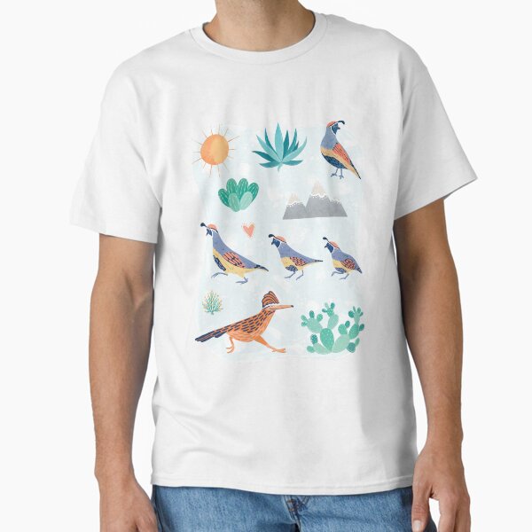 Aperçu de l'œuvre Desert Bird Caille Roadrunner & Cactus créée et vendue par DreamBoxArt.