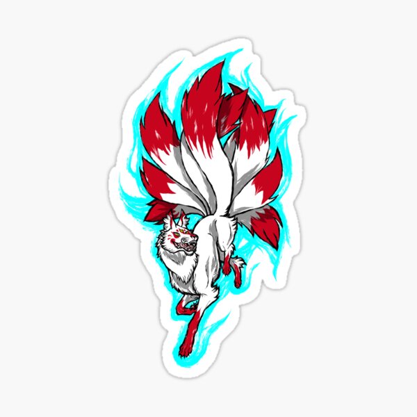 Ninetails Stickers Redbubble - roblox obito mask decal