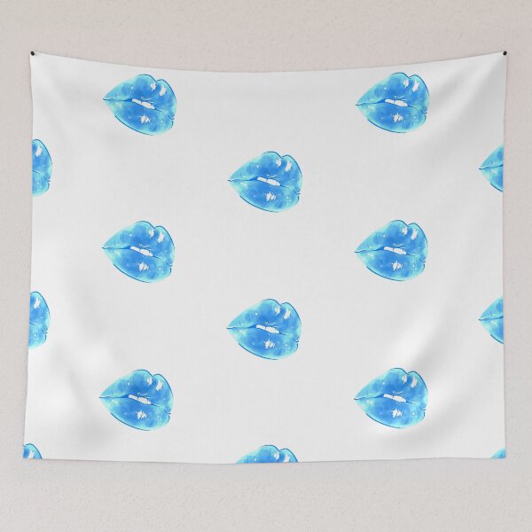 Item preview, Ocean Blue Seductive Thick Lips Watercolor Painting designed and sold by javes93.
