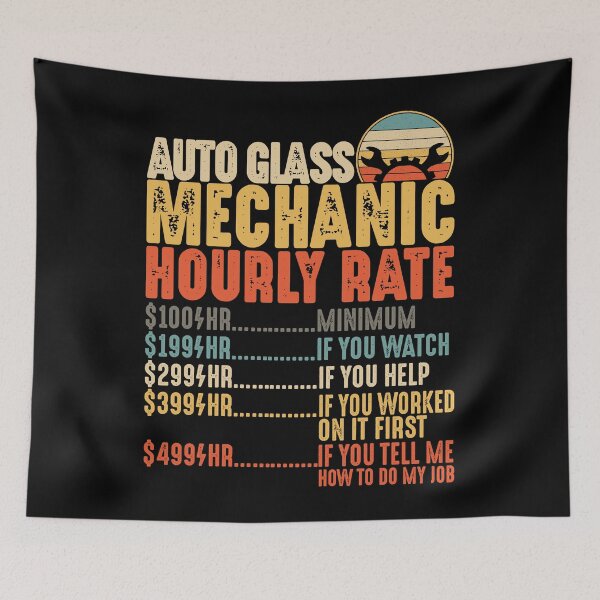 Item preview, Auto Glass Mechanic Hourly Rate Shirt Funny Technician Gifts For Men designed and sold by mbybdi.