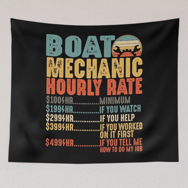 Item preview, Boat Mechanic Hourly Rate Shirt Funny Marine Mechanics Gifts designed and sold by mbybdi.
