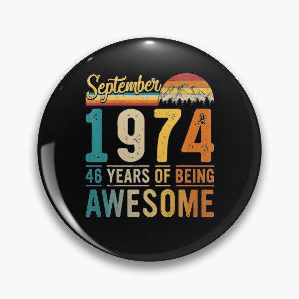 Item preview, Retro 46th Bday Gift Distressed September 1974 Born In 1974 designed and sold by RosaMapes.