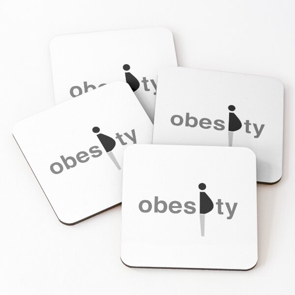 Item preview, Obesity typographic word minimal design, with "i" depicting an obese human designed and sold by Kvyom.