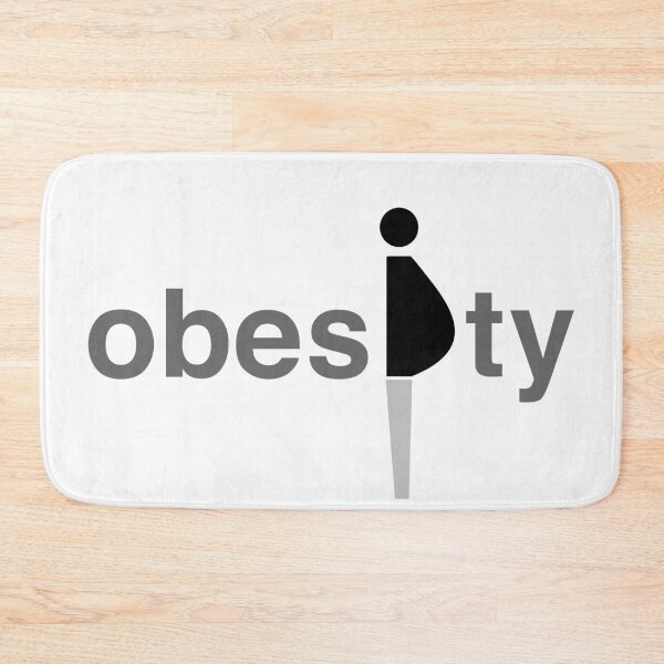 Item preview, Obesity typographic word minimal design, with "i" depicting an obese human designed and sold by Kvyom.