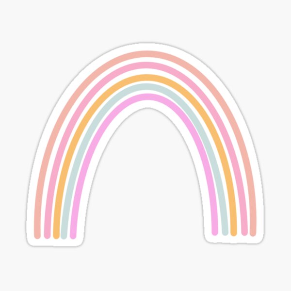 Pegatinas Arco Iris En Colores Pastel Redbubble