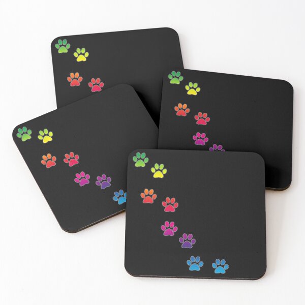 Item preview, colorful paw prints rainbow colors cute cats paw prints designed and sold by MadandMean.