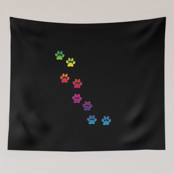 Item preview, colorful paw prints rainbow colors cute cats paw prints designed and sold by MadandMean.