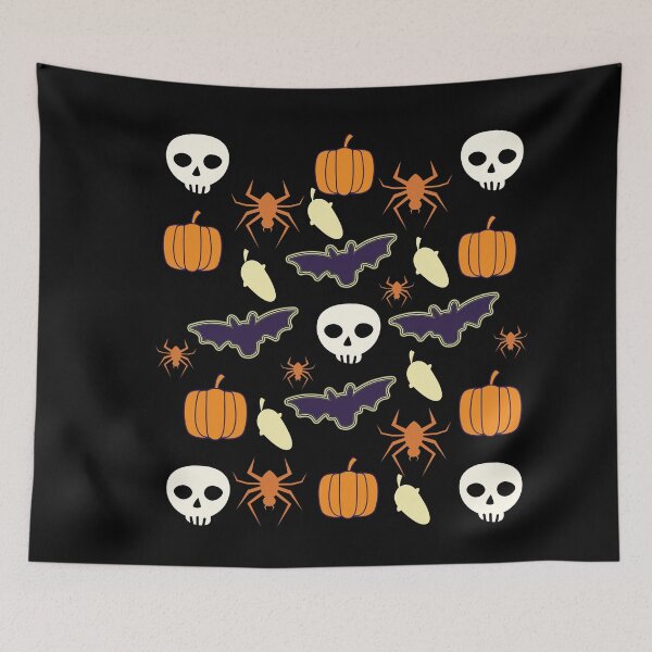 Item preview, pumpkins candy corns and bats halloween pattern answers,halloween pattern fabric crossword designed and sold by buzz1days.