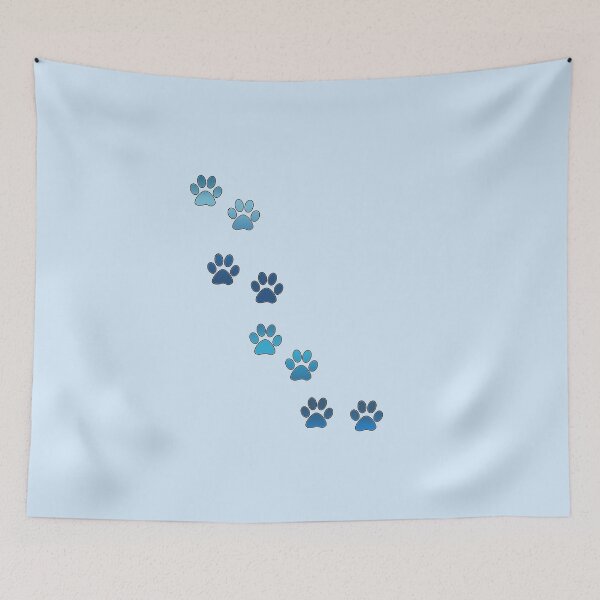 Item preview, Blue animal paw prints designed and sold by MadandMean.
