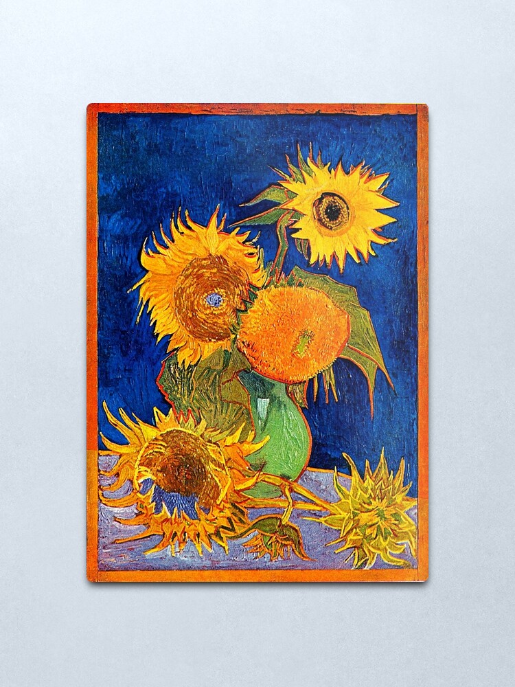Alternate view of Van Gogh - Vase With Five Sunflowers Metal Print