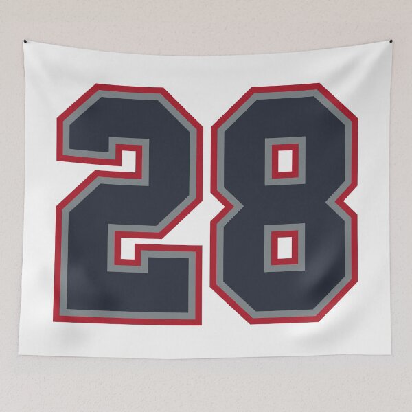 Item preview, 28 Navy Grey Red Sports Number Twenty-Eight designed and sold by HelloFromAja.