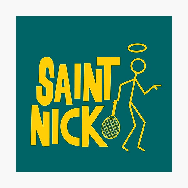 Aperçu de l'œuvre Saint Nick Kyrgios. Conception de supporter de tennis Nick Kyrgios créée et vendue par Girty.