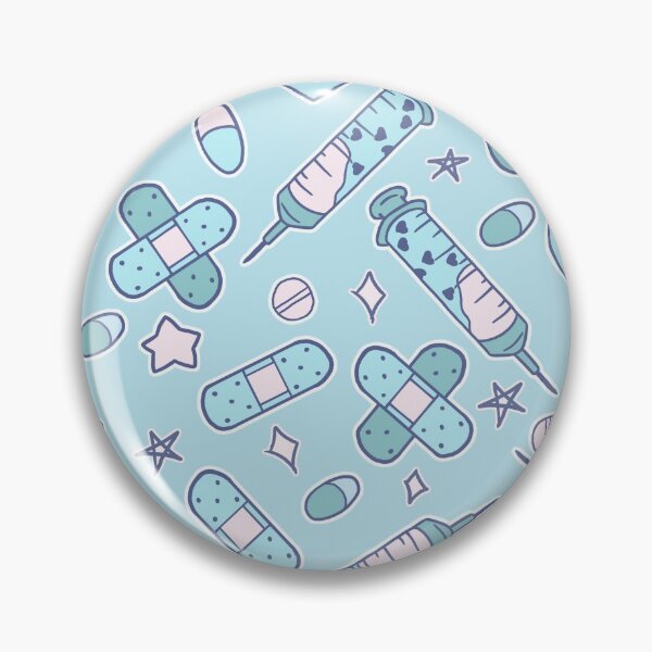Item preview, Baby Blue Menhera Needles on Light Blue designed and sold by Cass Noel Studio.