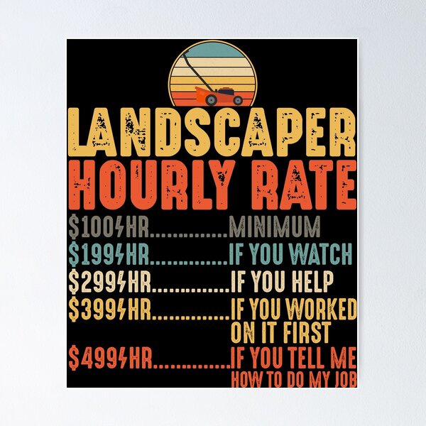 Item preview, Landscaper Hourly Rate Shirt Mowing Funny Lawn Mower Gift designed and sold by mbybdi.