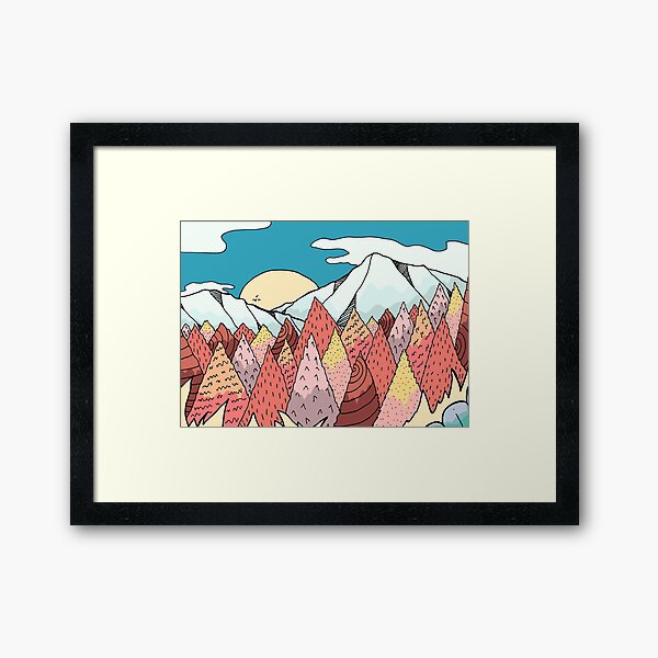 A land of forests and hills Framed Art Print