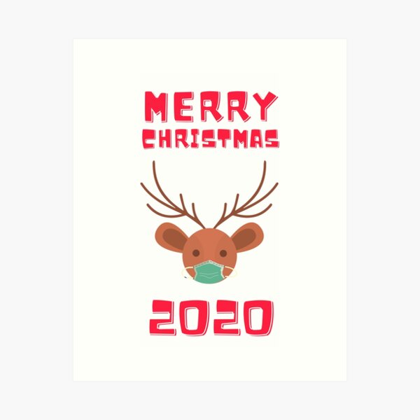 Item preview, Quarantine Christmas deer cartoon designed and sold by OneTimeEngineer.