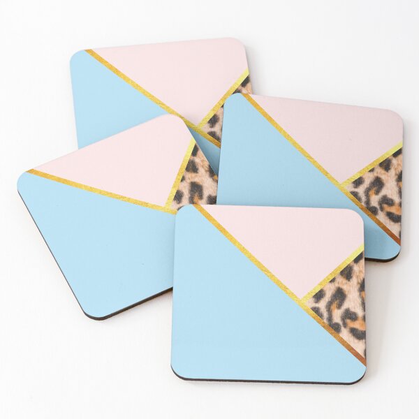 Item preview, Abstract leopard print, color blocking blue designed and sold by ColorsHappiness.