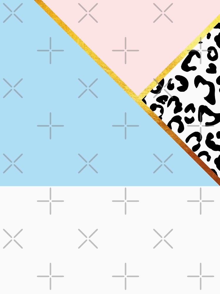 Abstract black and white leopard print, color blocking blue by ColorsHappiness