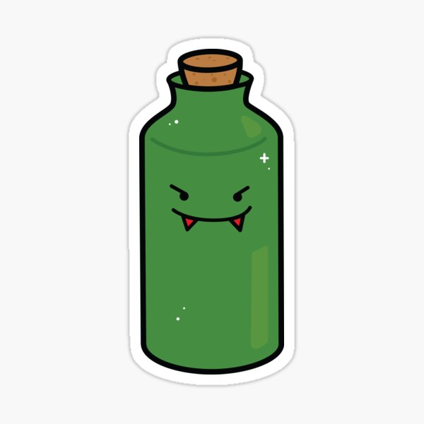 Green Halloween Potion Bottle by Tatyana Deniz Sticker