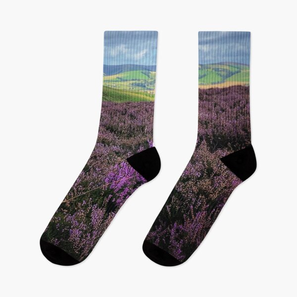 Item preview, A splash of purple looking over Lauder from Lauder Moor, Scottish Borders designed and sold by yourscotborders.
