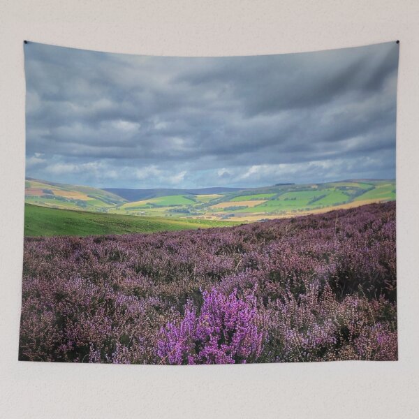 Item preview, A splash of purple looking over Lauder from Lauder Moor, Scottish Borders designed and sold by yourscotborders.