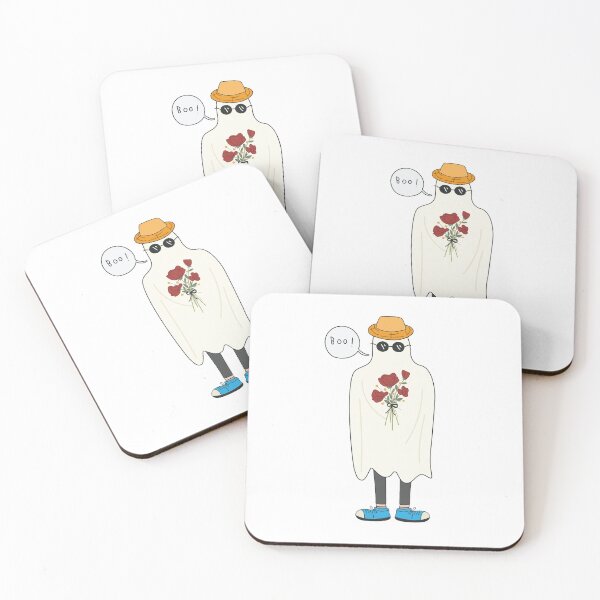 Item preview, Funny Ghost with bucket hat and roses for Halloween designed and sold by yselle.