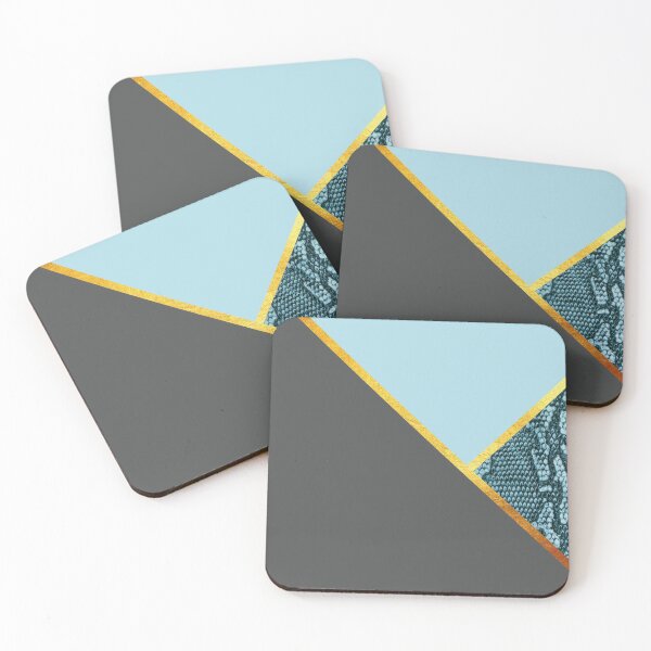 Item preview, Abstract snake print, color blocking blue, grey designed and sold by ColorsHappiness.