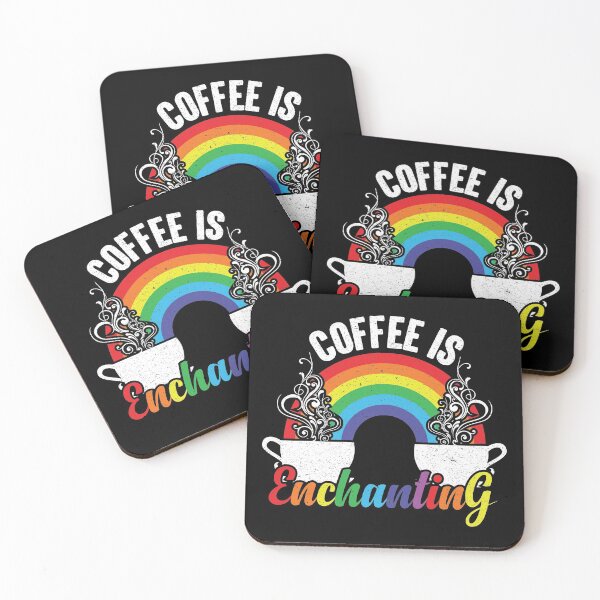 Item preview, Coffee Is Enchanting - Steaming Java Under The Rainbow designed and sold by GravitiTees.