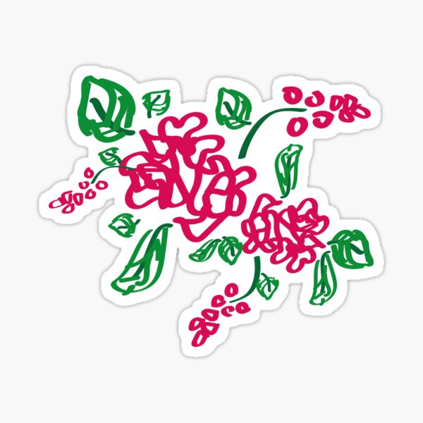 pink florals Sticker