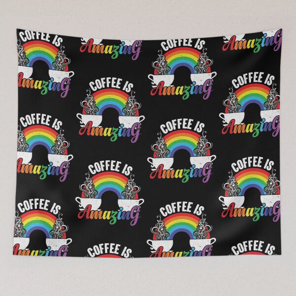Item preview, Coffee Is Amazing - Steaming Java Under The Rainbow designed and sold by GravitiTees.