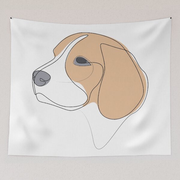 Item preview, Beagle dog - c - one line drawing designed and sold by addillum.