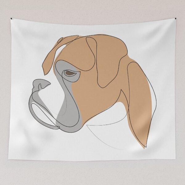 Item preview, Boxer dog - c - one line drawing designed and sold by addillum.