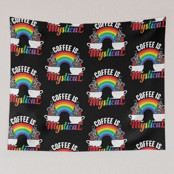 Item preview, Coffee Is Mystical - Steaming Java Under The Rainbow designed and sold by GravitiTees.
