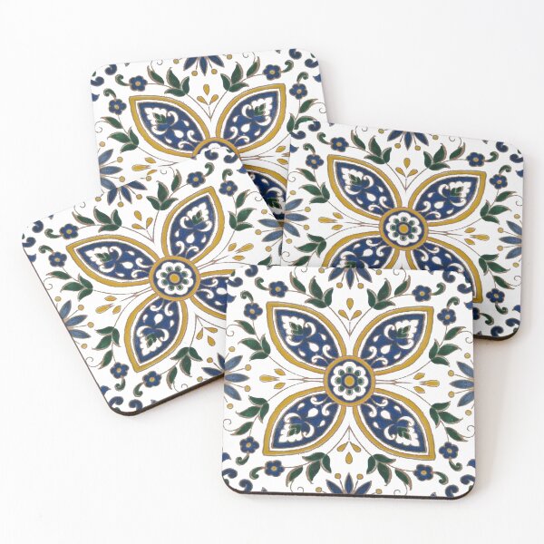 Item preview, Original Tunisian floral ceramic mosaic tiles designed and sold by MariemN.