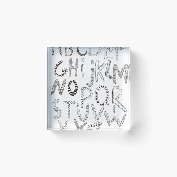 Item preview,  English alphabet. Black and white letters. Vivid digital illustration. designed and sold by Yovin11.