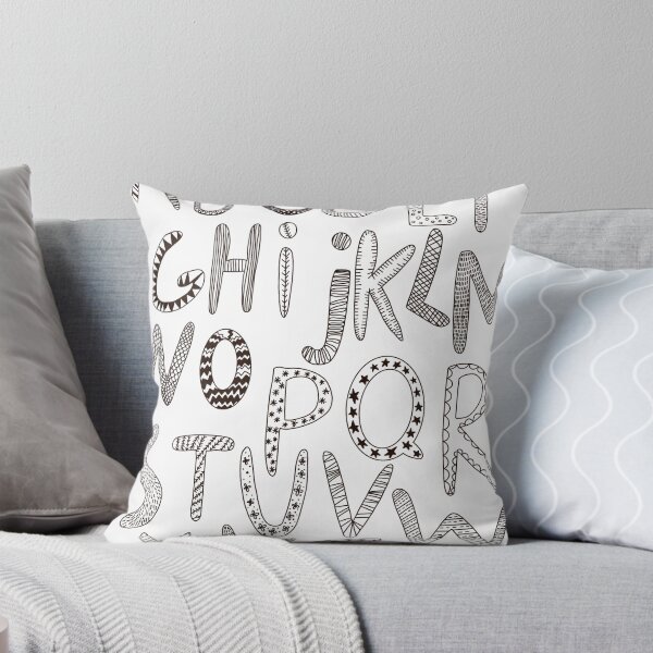 Item preview,  English alphabet. Black and white letters. Vivid digital illustration. designed and sold by Yovin11.
