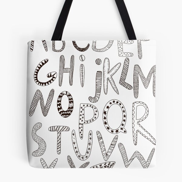 Item preview,  English alphabet. Black and white letters. Vivid digital illustration. designed and sold by Yovin11.