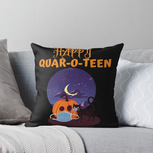Artikelvorschau, glückliche quaroteen Hexenkatze Halloween 2020 entworfen und verkauft von AGDesignstore.