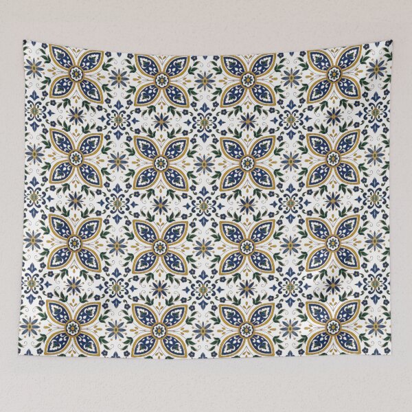 Item preview, Original Tunisian floral ceramic mosaic tiles designed and sold by MariemN.