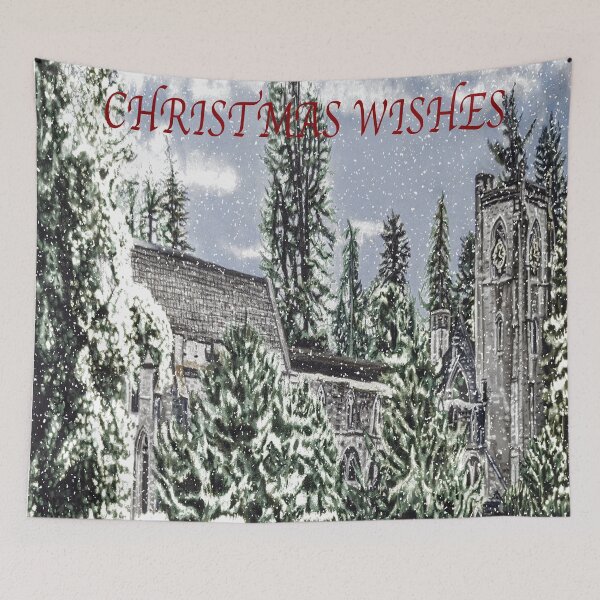 Item preview, The historic Dunkeld Cathedral in winter. Christmas Wishes  designed and sold by IslesArt.