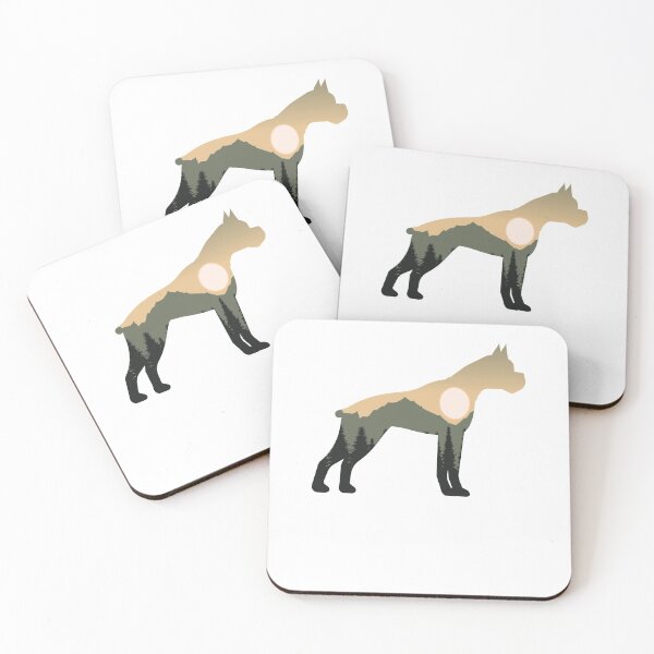 Item preview, boxer dog forest mountain sunset gift designed and sold by alaechamlal.